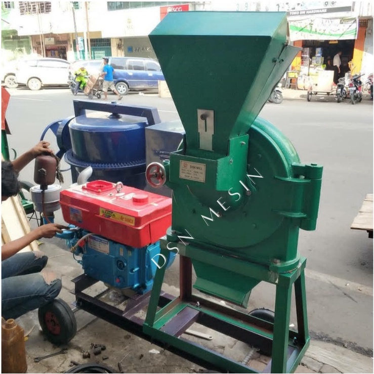MESIN PENEPUNG DISKMILL FFC 45 KOMPLIT DIESEL 24 HP - MESIN PENGGILING TEPUNG - MESIN PEMBUAT TEPUNG