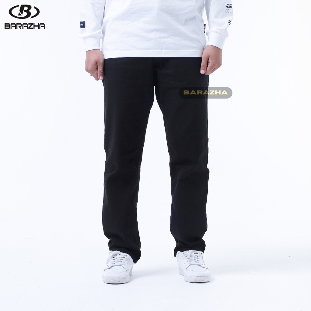 Barazha Celana Chino Panjang Regular Bigsize Black