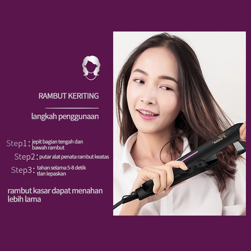 Newstyle Keriting / Catokan Rambut Hair Straightener /suhu konstan 220°/Pengeriting Rambut 2 IN 1 30W