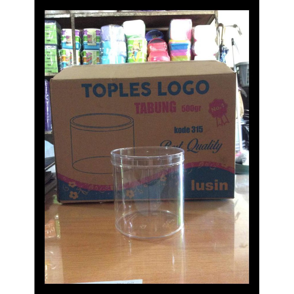 TOPLES NASTAR KUE KERING TABUNG PLASTIK MIKA POLOS 500GR - LOGO 315 BERKUALITAS