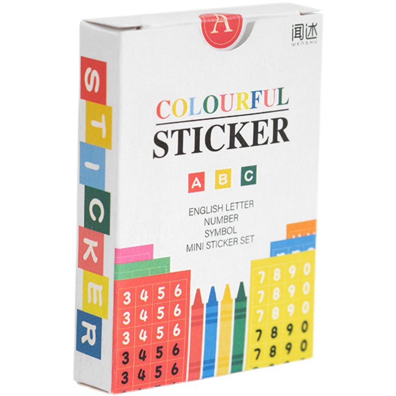 imoda 48 lembar / bungkus Angka Berwarna-warni / Huruf Inggris Stiker Ins Dekorasi kreatif Alat Tulis Untuk Scrapbooking-4