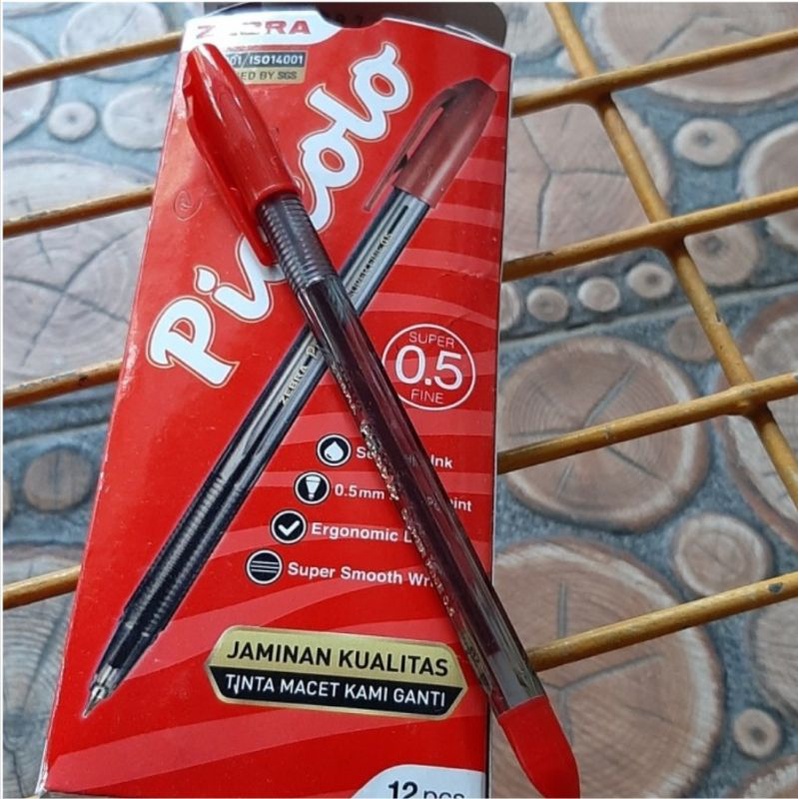

zebra piccolo ballpoint merah 0.5
