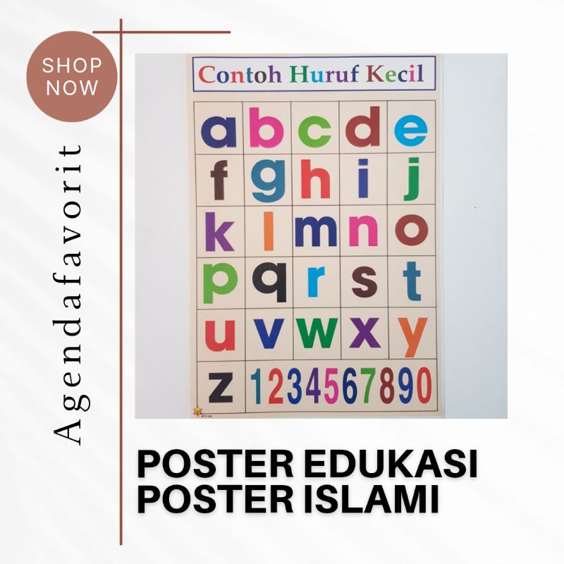 POSTER EDUKASI ANAK MUSLIM ABJAD HURUF POSTER EDUKATIF PENDIDIKAN