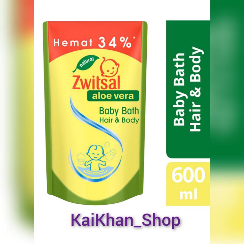 ZWITSAL Natural Baby Bath 2-in-1 Hair &amp; Body [ Pouch 600ml ]