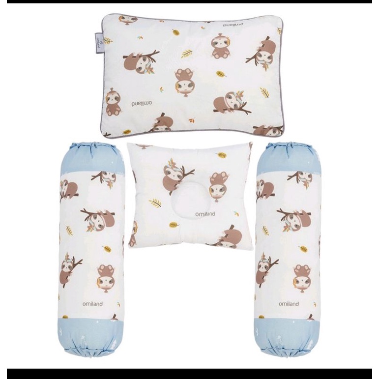 OMILAND OB3715 B+G Bantal bayi SET Guling + bantal peang Sloth