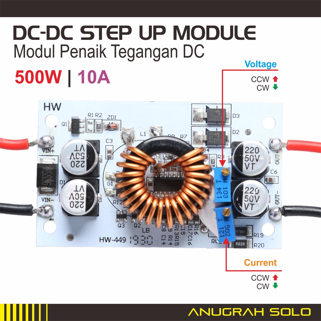 DC Step Up Boost Modul Penaik Tegangan DC 500W 10A