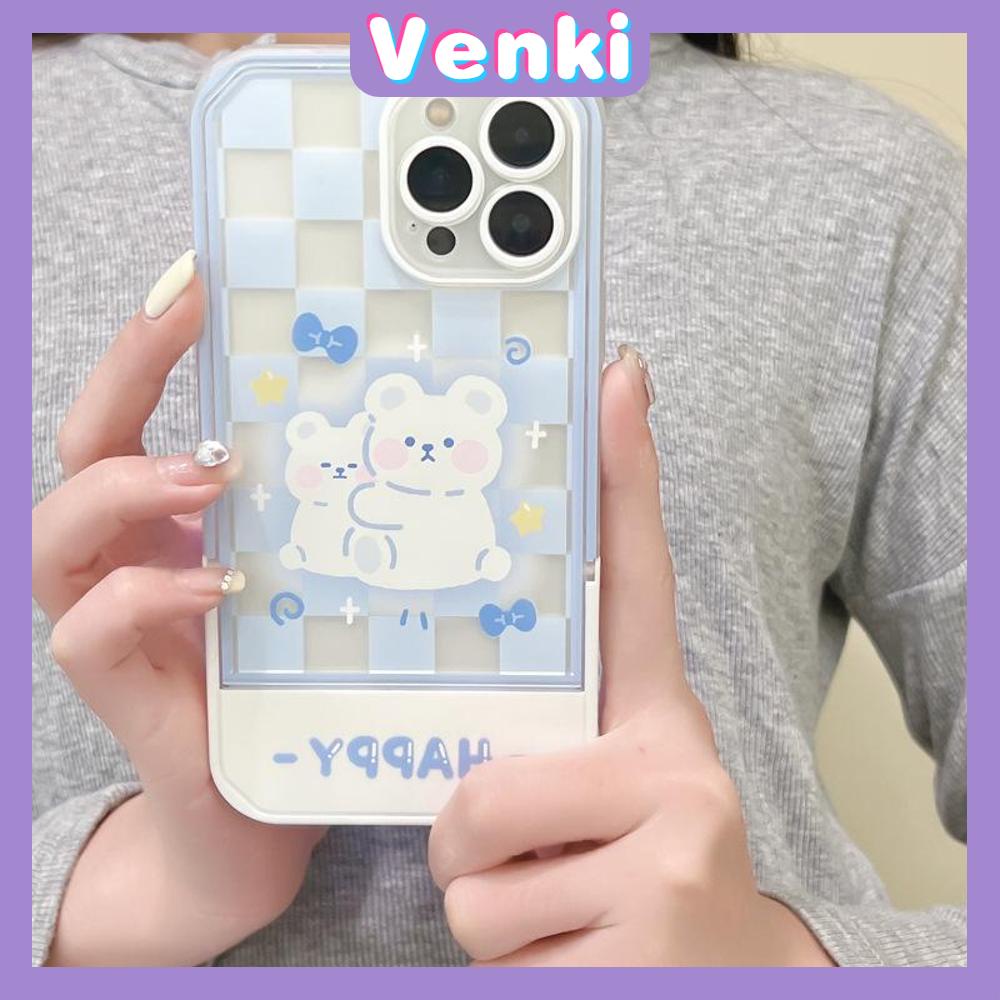 iPhone Case Acrylic Invisible Folding Stand Silicone Soft Case Shockproof Camera Cover Rabbit Cute Cartoon Compatible For iPhone 11 Pro Max 13 Pro Max 12 Pro Max 7Plus xr XS Max