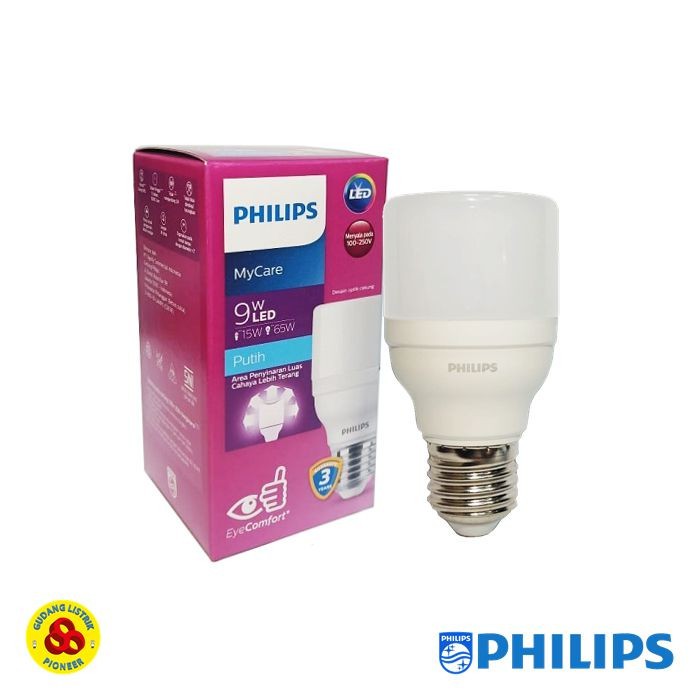 Philips Lampu LED Bright 9W Putih Mycare E27 Bohlam LED 9 Watt CDL