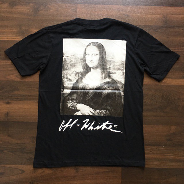 KAOS OFF WHITE MONALISA PAINT BLACK PREMIUM SKD KAOS PREMIUM LAKI KS
