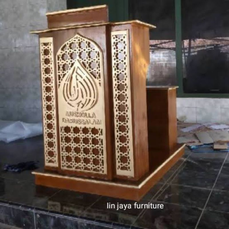 Mimbar Mesjid jati, podium Mesjid jati berkualitas gratis tongkat podium