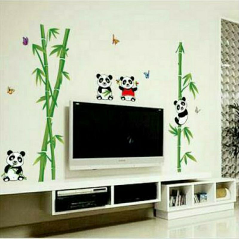 wallstiker wallpaper aksesoris ruangan rumah hiasan dekorasi baby panda