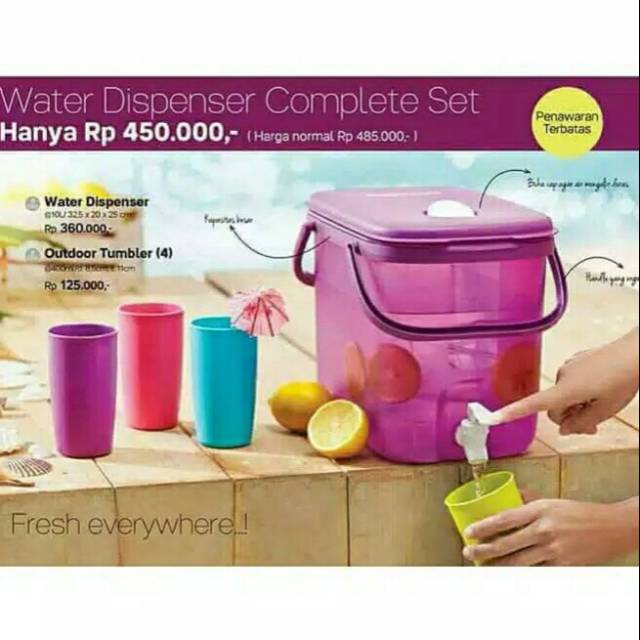 Dispenser air minum tupperware (tanpa gelas)