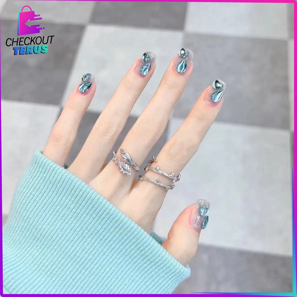 CT K80 Perawatan Kuku Sticker Kuku Anti Air Hiasan Kuku Nail Art Kuku Palsu Motif Wanita Korea