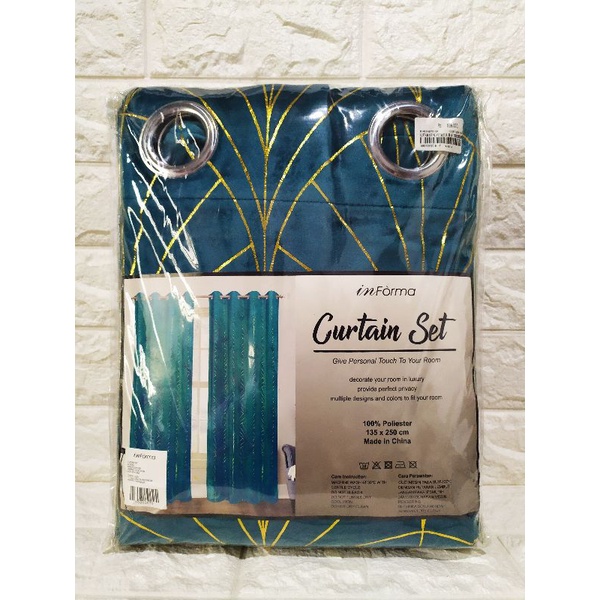 Informa Gorden / Curtain Set Velvet With Foil Blue / Gorden Informa / Informa Curtain / Curtain Info