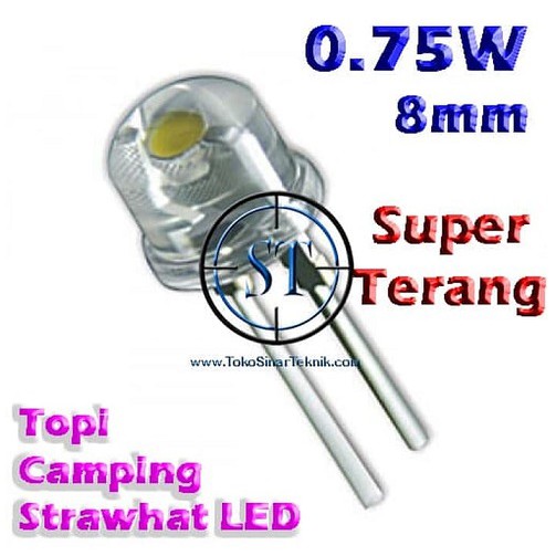 10 pcs LED Putih = Green 8mm Camping ( StrawHat ) Straw hat Hijau 8 mm Mobil Lampu Senter Darurat Besar