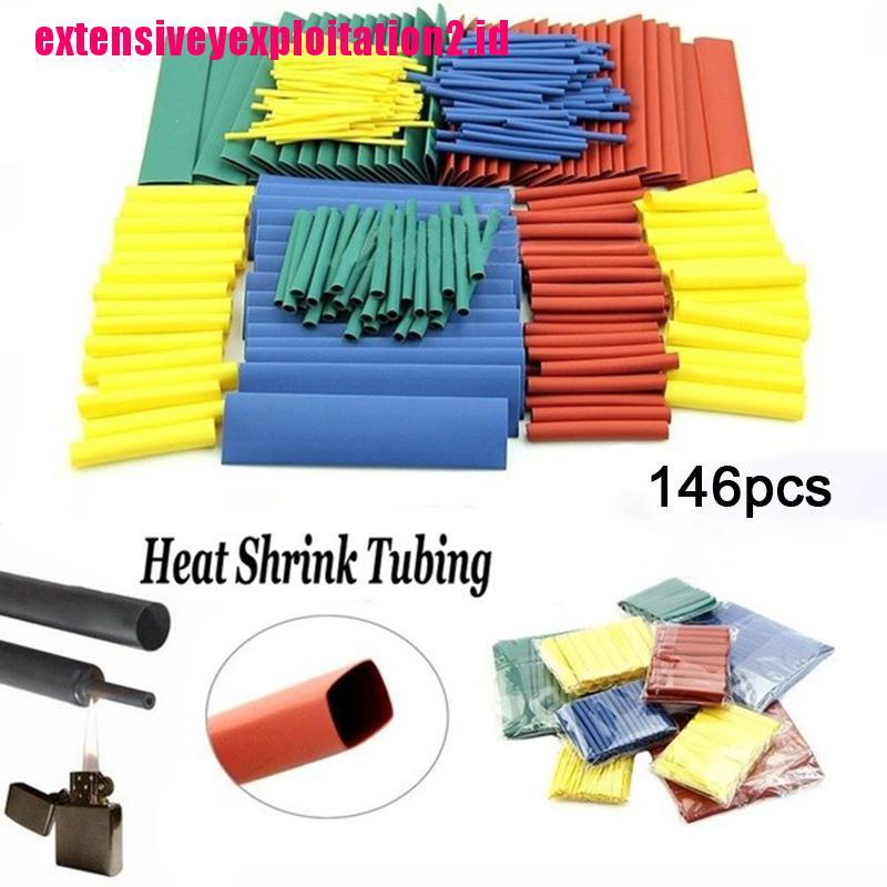 &lt; E2id &amp; &gt; 164pcs Tabung Heat Shrink Pembungkus Kabel