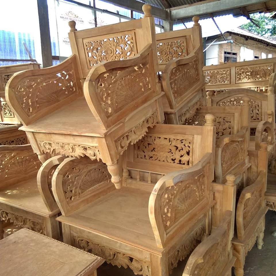  Kursi  Tamu Mentah  Ready Stock Tinggal Finishing Kayu Jati 