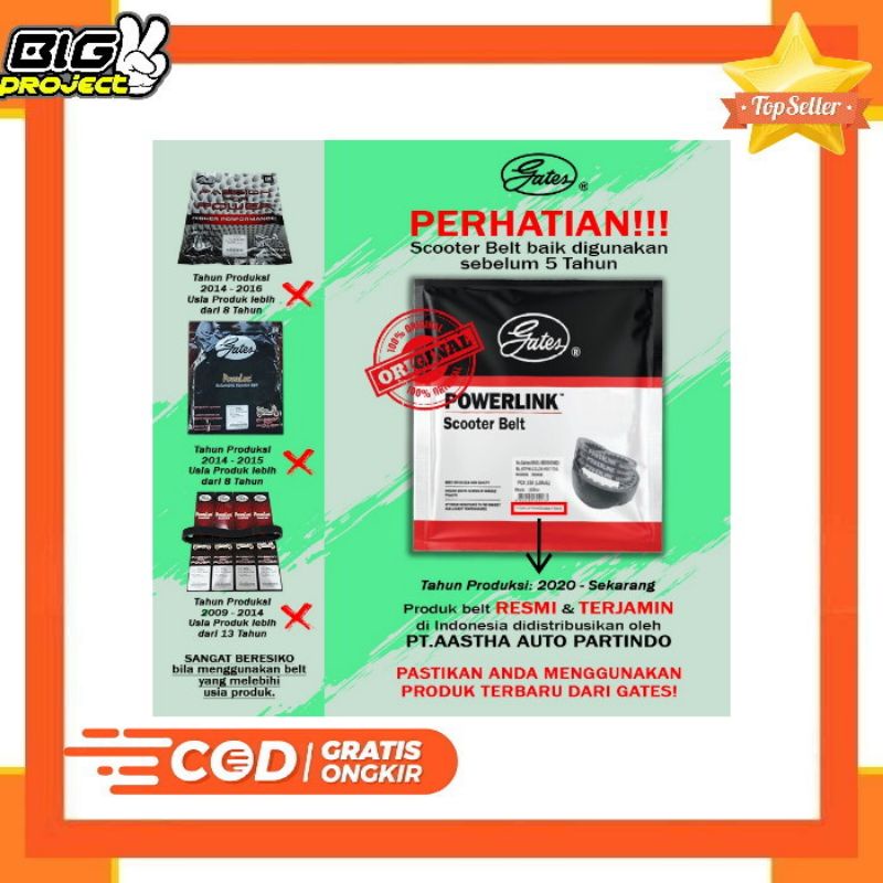 V-BELT GATES VBELT RACING VBELT MIO M3 KODE 2PH