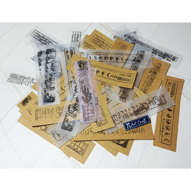 

42 sheets vintage paper memo pads for scrapbook journal decoration DIY