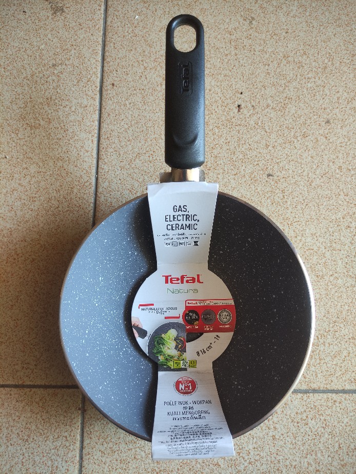 Tefal Essential / Natura Original Frypan 20cm & Wokpan 16cm Panci Wajan Anti Lengket
