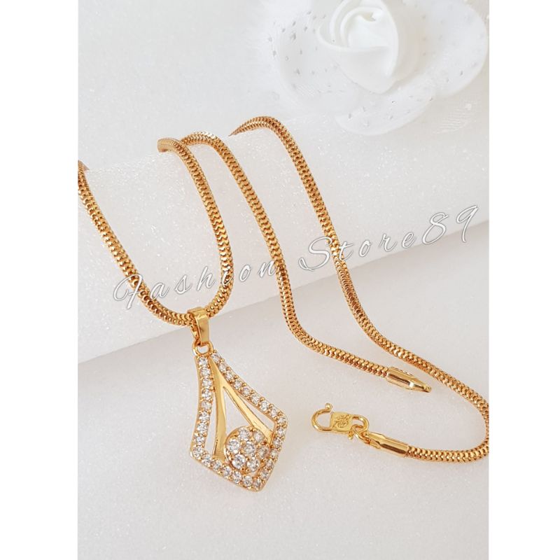 kalung Fashion Dewasa import perhiasan lapis emas 18k model kalung milano