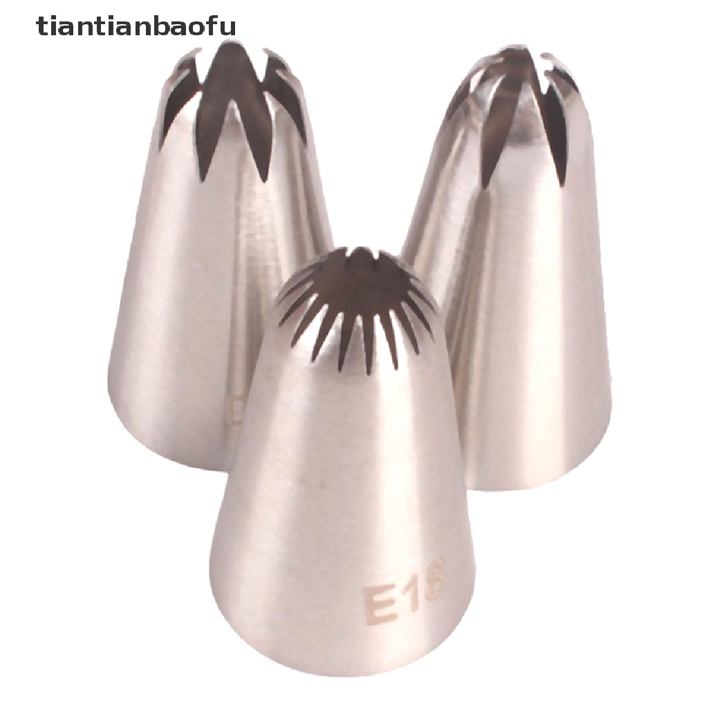 3 Pcs Nozzles Icing Piping Krim Untuk Dekorasi Kue