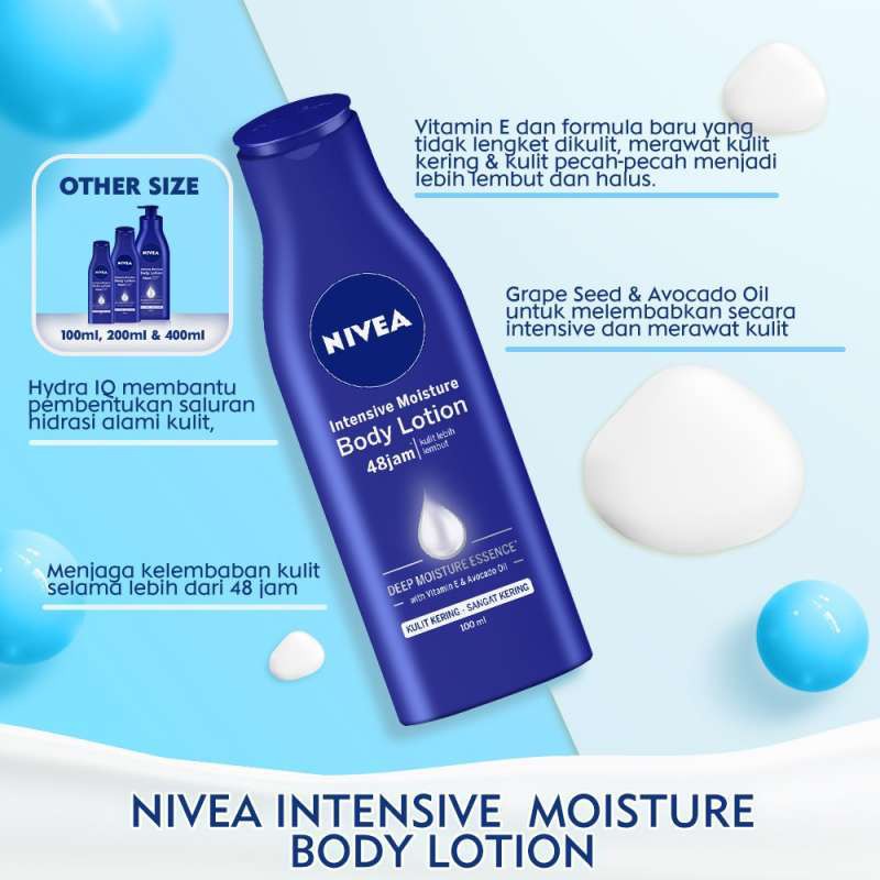 Nivea Body Lotion|Intensive Moisture Daily Protection Sun Lotion SPF 33 Extra White Sensational Night Nourish Aura Orange Vanilla Almond