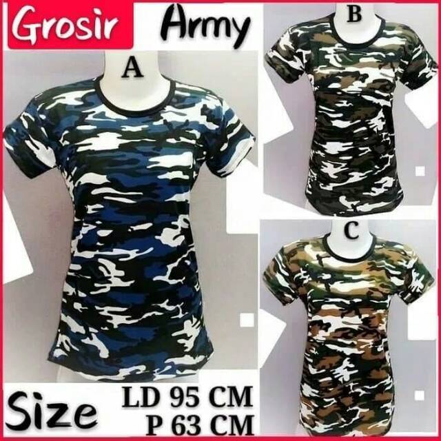 Kaos Army Wanita Lengan Pendek