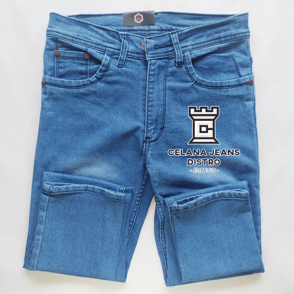 Celana Jeans Panjang Pria Biru Muda Distro Continue