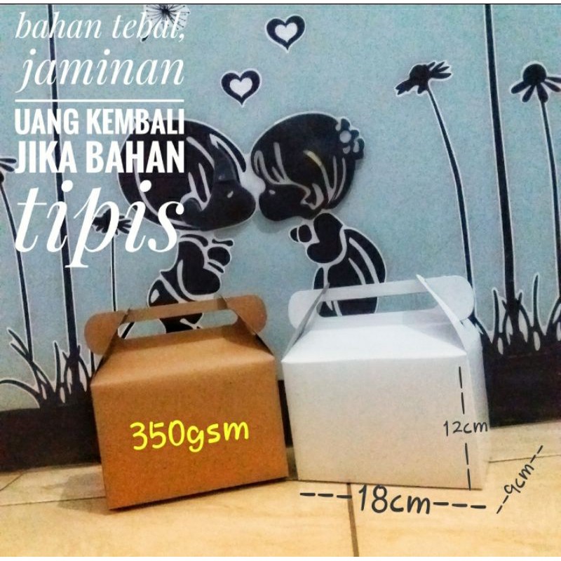 

gable box / handle paperbox / paperbag tas kertas tebal ( 18x9 t:12 )