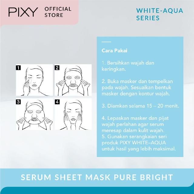 Ningrum Perawatan Masker Wajah Pixy White Aqua Serum Sheet Mask Pure Bright - 8041