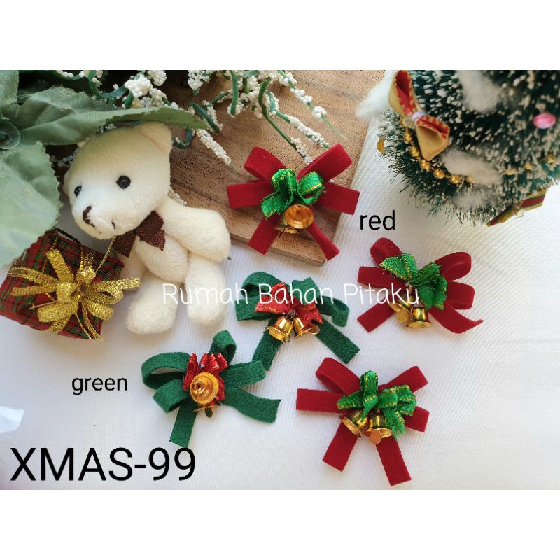 

(XMAS-99) APLIKASI PITA NATAL VELVET, HARGA per-BIJI