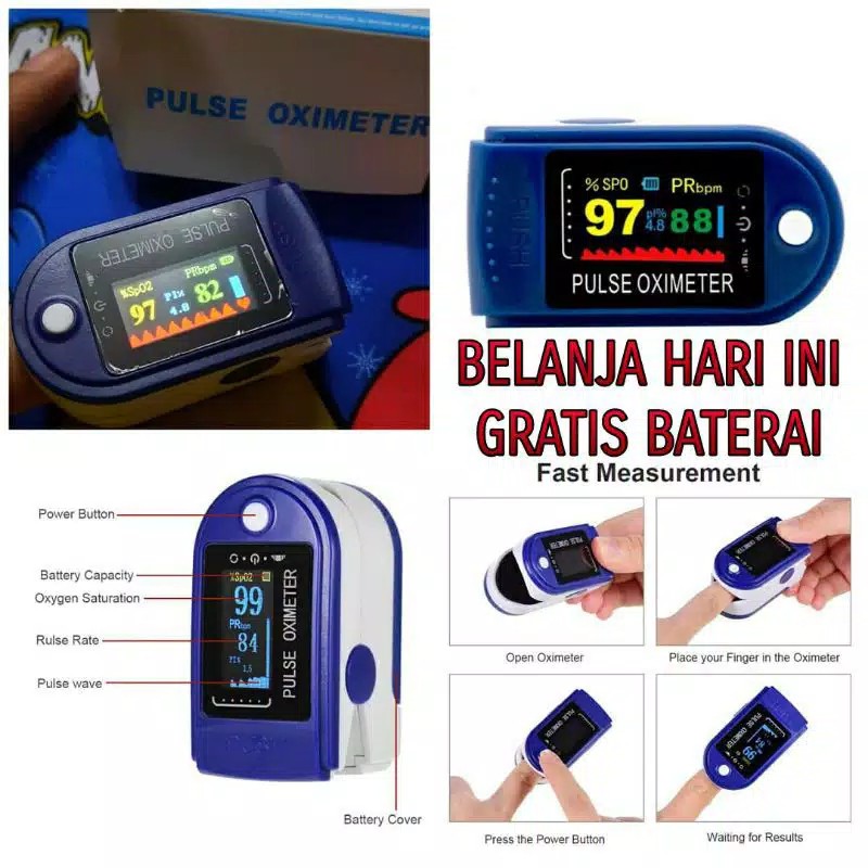 Pulse Oximeter Alat Ukur Kadar Oksigen Dalam Darah