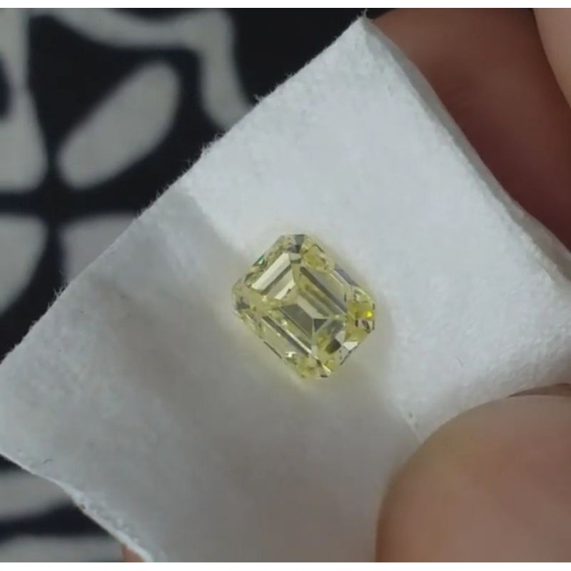 BERLIAN Banjar fancy yellow kuning persegi natural diamond alam asli permata mulia cincin pria