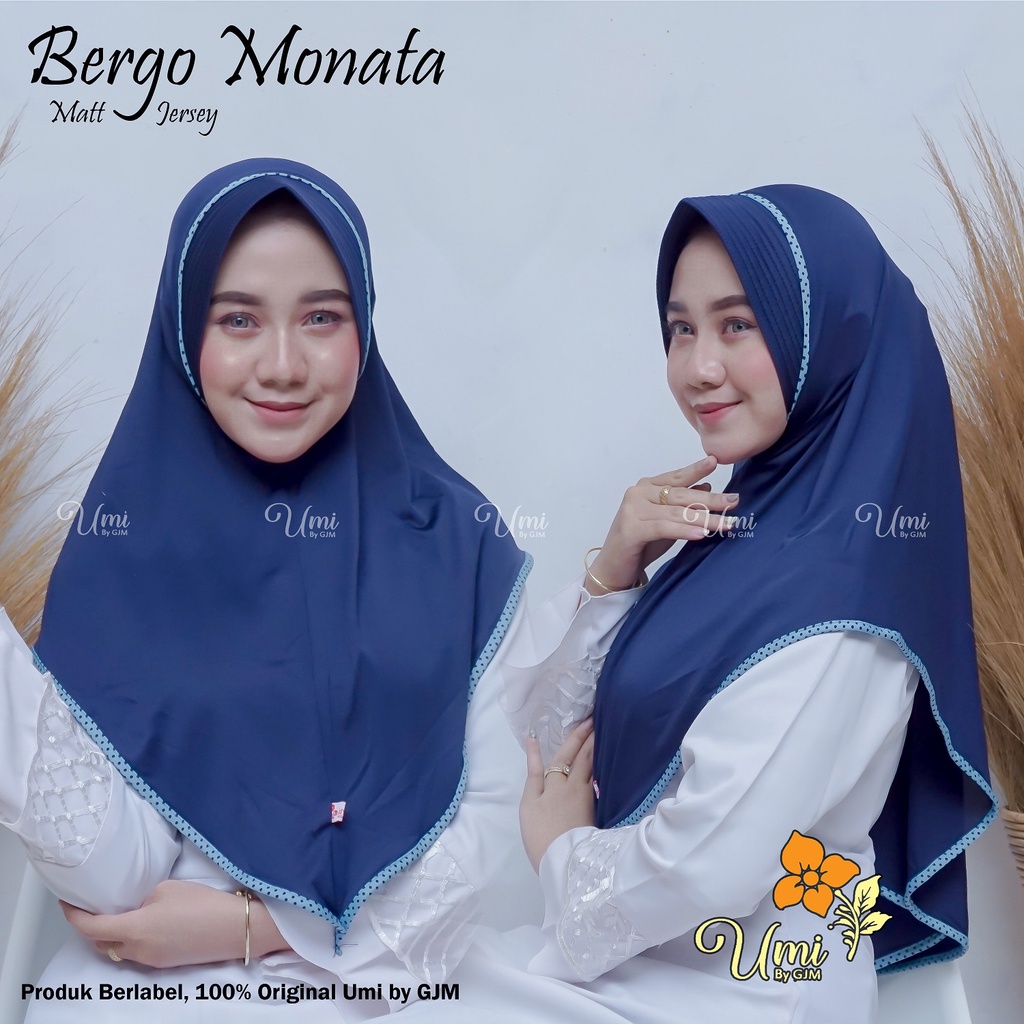 Jilbab Jersi Pet Hijab Instan Bergo Monata List Polkadot // Jilbab Instan Jersey Inayah