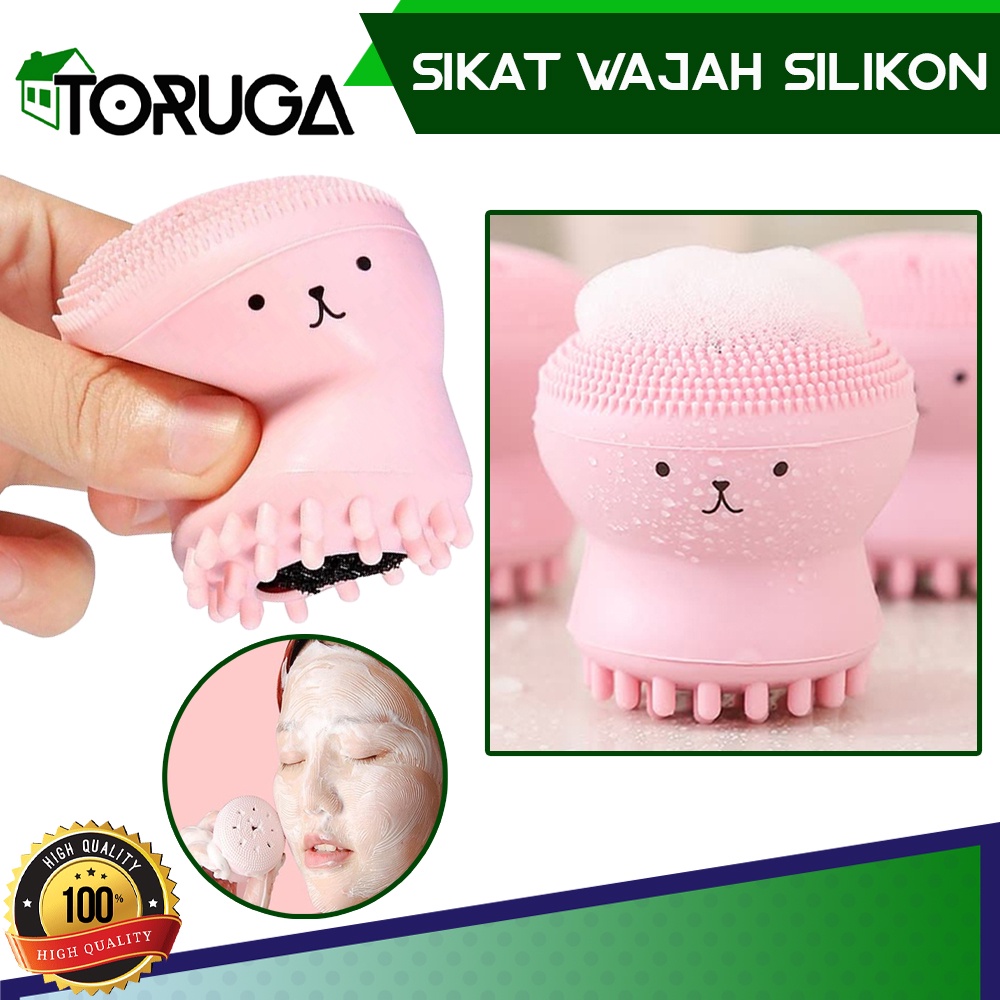 Sikat Pembersih Wajah Gurita Silikon Facial Clean Washing Brush Spons