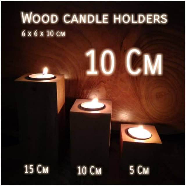 Tea lights candle holders 10 cm tempat lilin aroma terapi kayu led