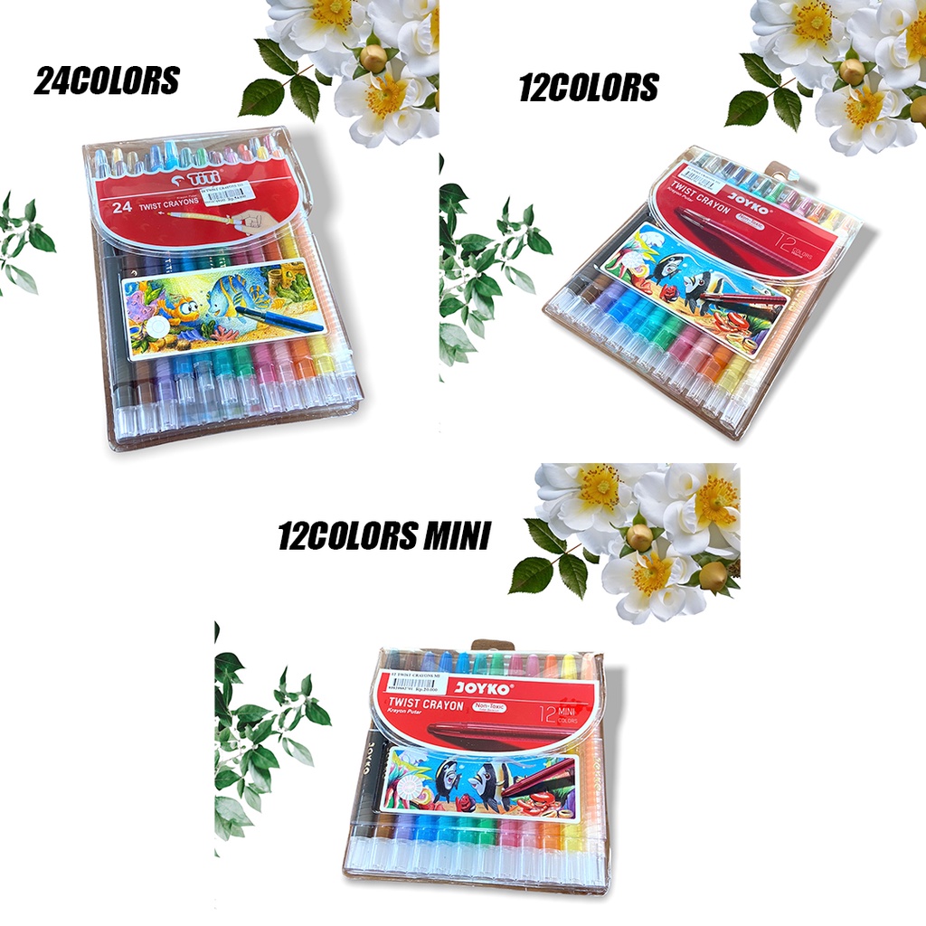

Crayon Twist 12 - Twist 24 TiTi Joyko - Crayon 12 warna titi putar MINI / Twist Krayon