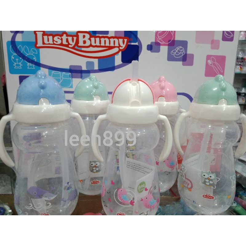 Bunny Training Cup White Straw/Botol Minum Dengan Sedotan