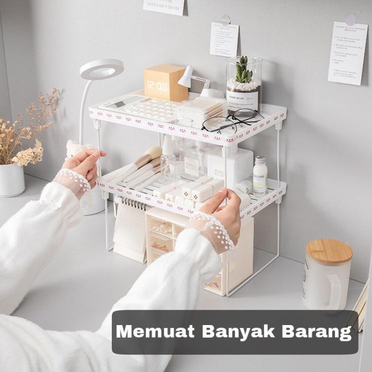 Rak Organizer Susun Stationary ATK Meja Kantor Lipat Kotak Kosmetik