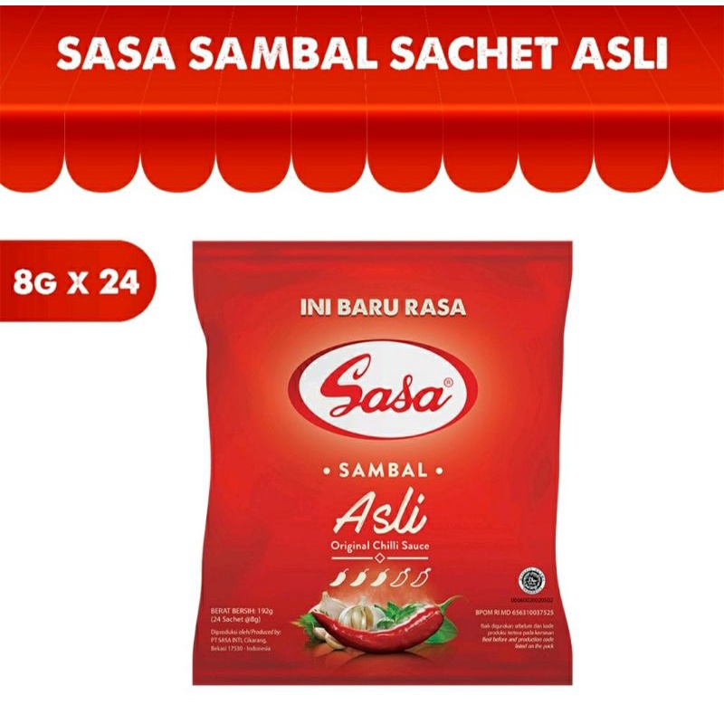 

Sambal Sasa Asli Sachet 8gr × 24