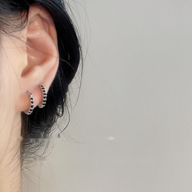 Anting Hoop Aksen Berlian Untuk Aksesoris