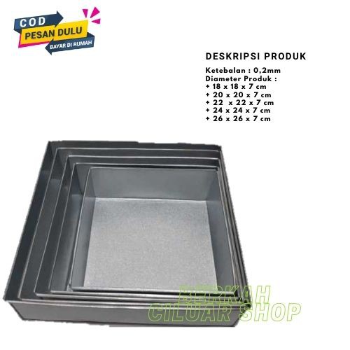 Loyang Kotak / Loyang Kue Bolu / Loyang Kue Lapis Surabaya Bahan Galvalum Tinggi 7cm 5 Susun
