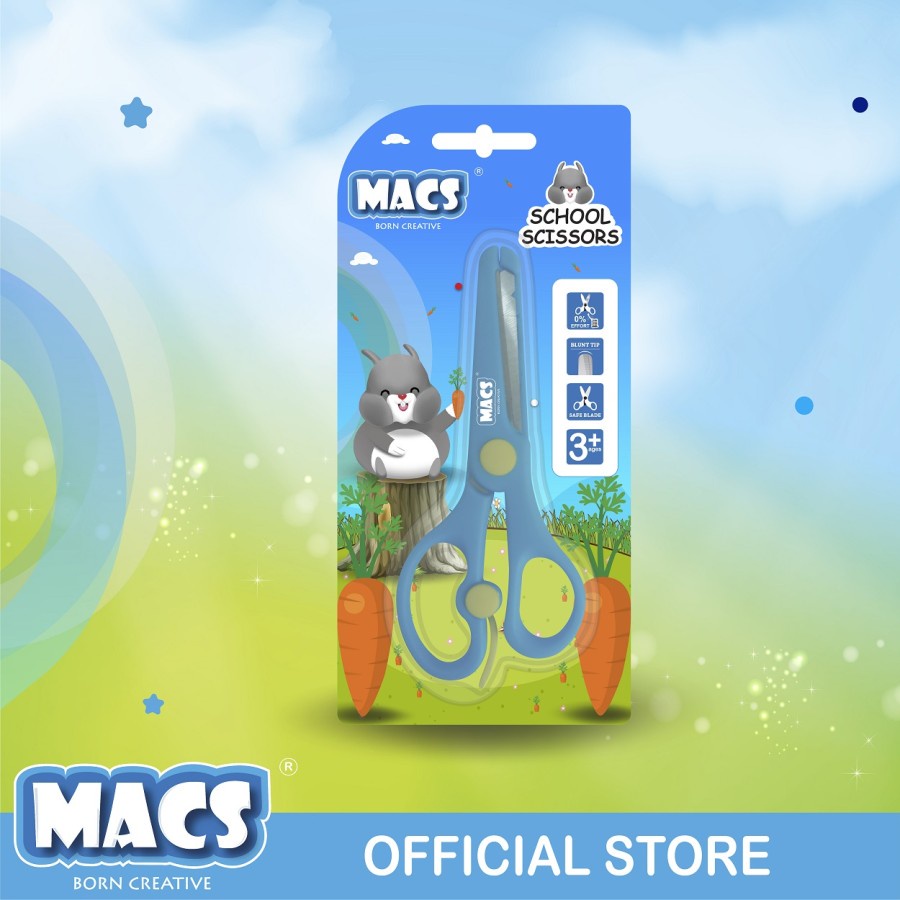 MACS School Scissors Gunting Kertas Unjung Tumpul Aman / Safety untuk Anak