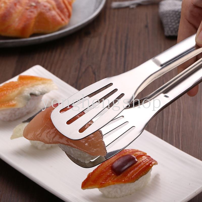 Penjepit Makanan Bahan Stainless Steel Anti Lengket Untuk Salad / Roti / Bbq / Steak