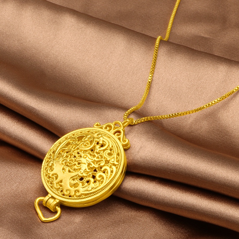 Liontin Emas plated 24K Bentuk Sachet 3D Gaya Bangkok Untuk Wanita