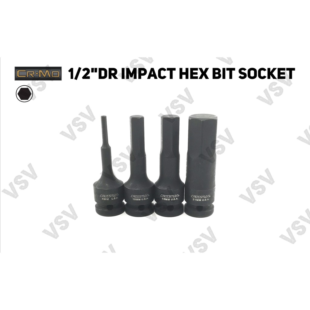 Gestar impact Hex Bit Socket 1/2&quot;DR 13mm Mata Sok Impact L 13 mm