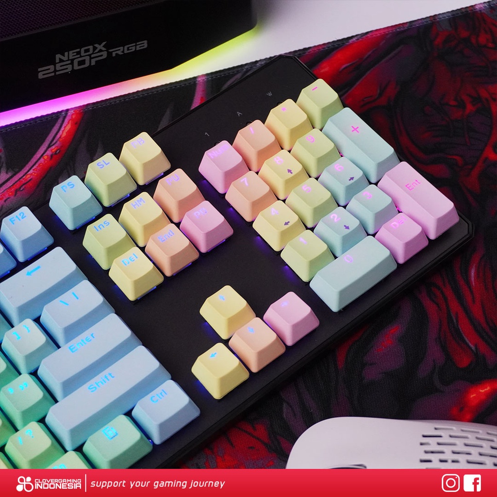 Keycaps CLV Candy Gradient - PBT Double Shot 104 Keycap Set Custom