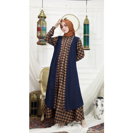 Gamis Flanel impor Terbaru / Gamis Fasion / Gamis Kotak / Gamis Muslimah / Dress Cantik / Gamis Set 