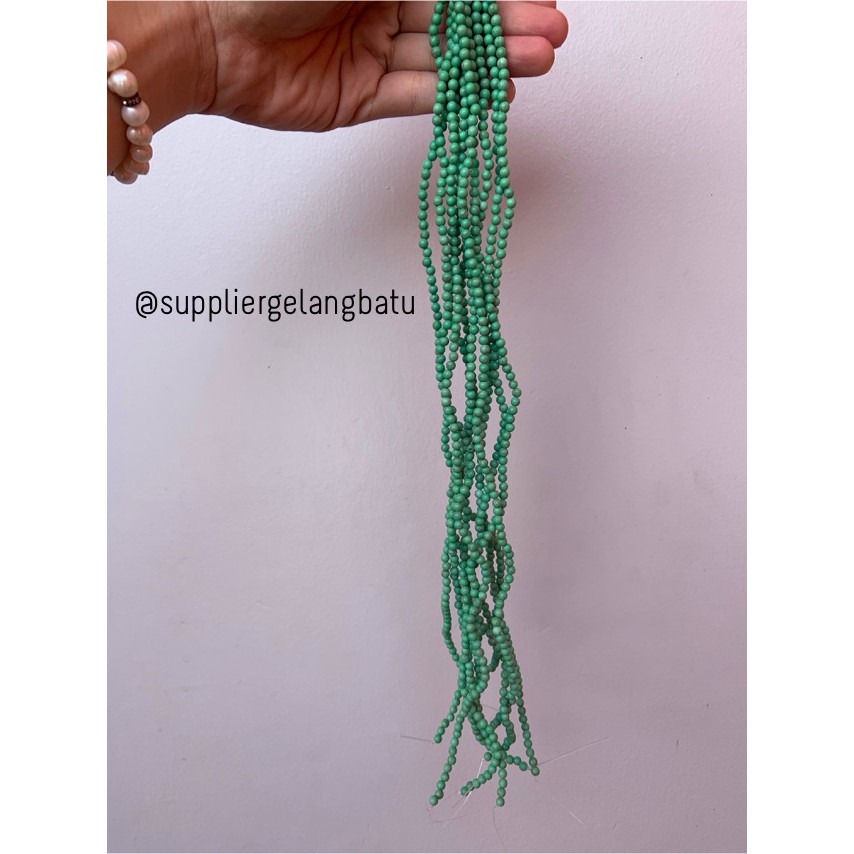 bahan green pirus hijau 4mm natural phyrus bahan gelang kalung howlite